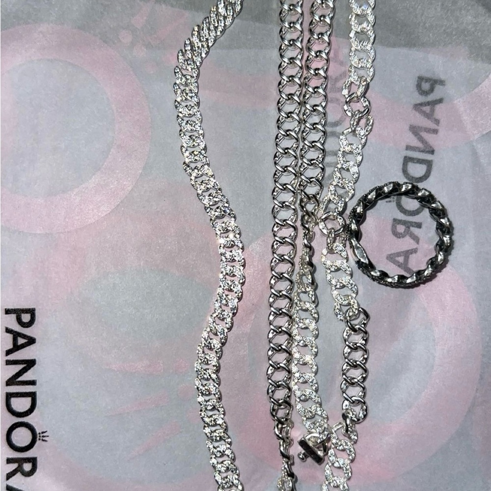 Pandora Silver Necklace Set